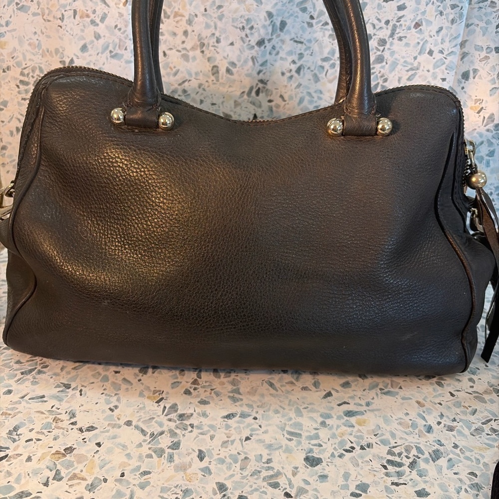 Kate Spade Black Pebbled Leather Satchel Crossbody Bag Gold Hardware - Picture 4 of 10